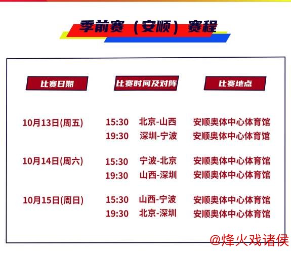 CBA季前赛赛程出炉 10月3日五大赛区同步开战 CBA季前赛赛程出炉 10月3日五大赛区同步开战