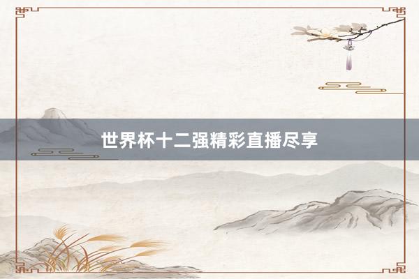 世界杯十二强精彩直播尽享